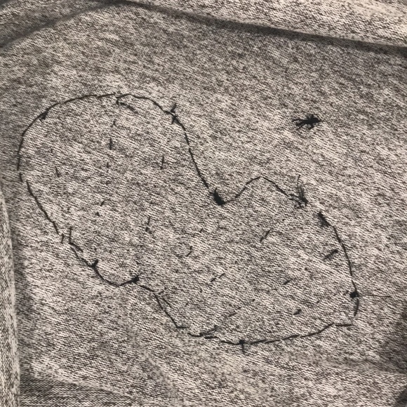 Sand and grey heather VOGUE sequin V lightweight long sleeve sweater sweatshirt - Picture 10 of 10